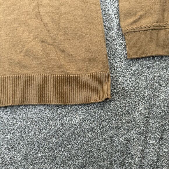 Tommy Hilfiger Sweater Womens XL Relaxed Fit Mockneck Academia Preppy Tan - Picture 3 of 12